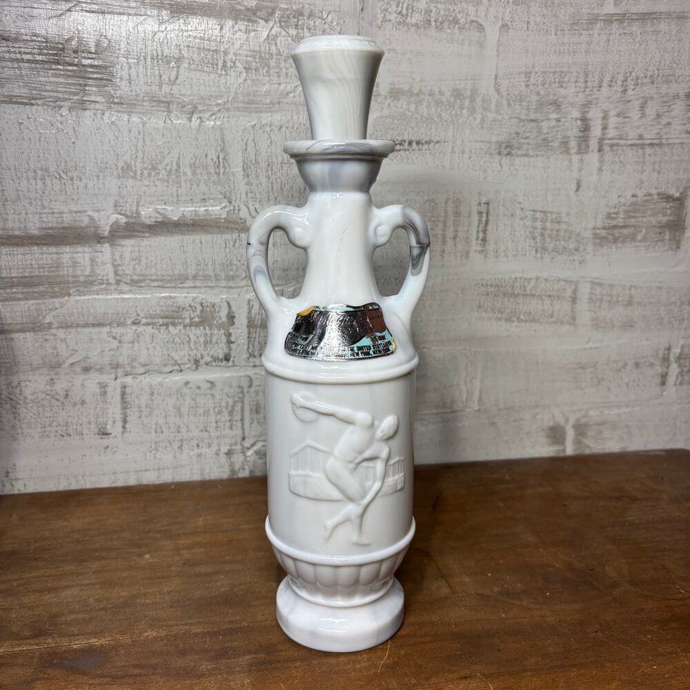 Vintage Jim Beam Marble Glass Discus Thrower Decanter